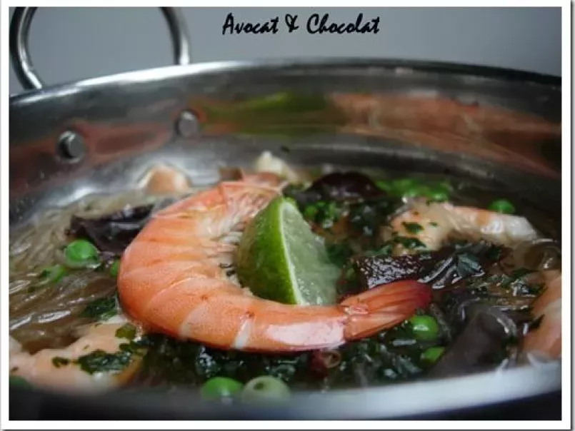 Soupe express aux crevettes, petits pois, champignons noirs & vermicelles de riz chinois - photo 2