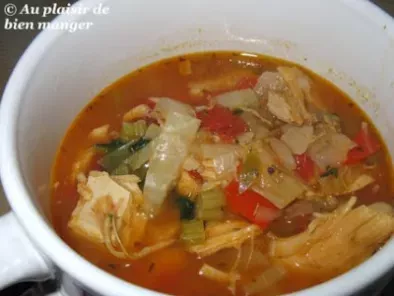 Soupe repas toscane aux légumes et au poulet