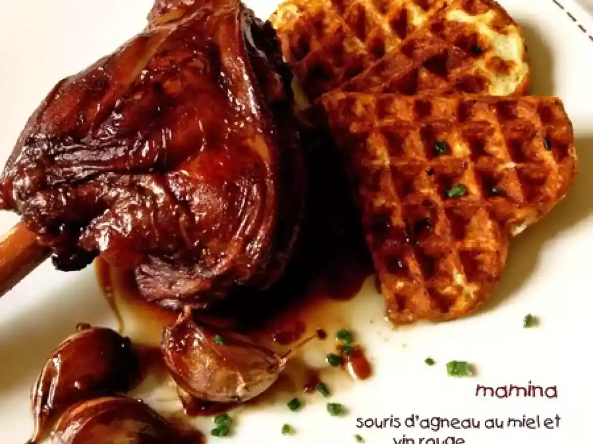 Souris d'agneau confite au vin rouge et au miel, merci Tiuscha
