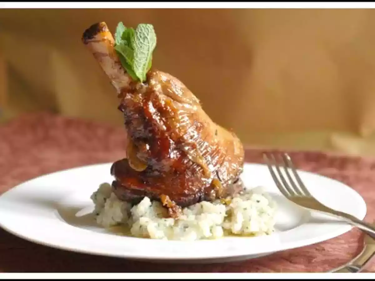 Souris d?agneau confite, écrasée de topinambours à la menthe fraîche - photo 2