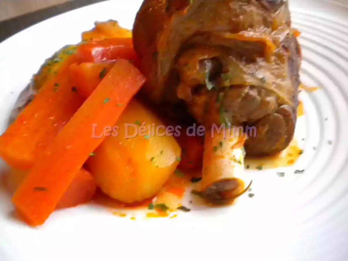 Souris d'agneau confites, carottes et pommes de terre - photo 2