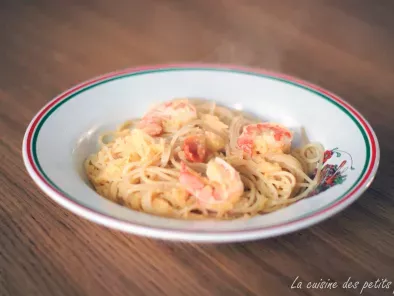Spaghetti à la courge et aux scampi