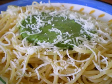 Spaghetti au pesto d'épinards