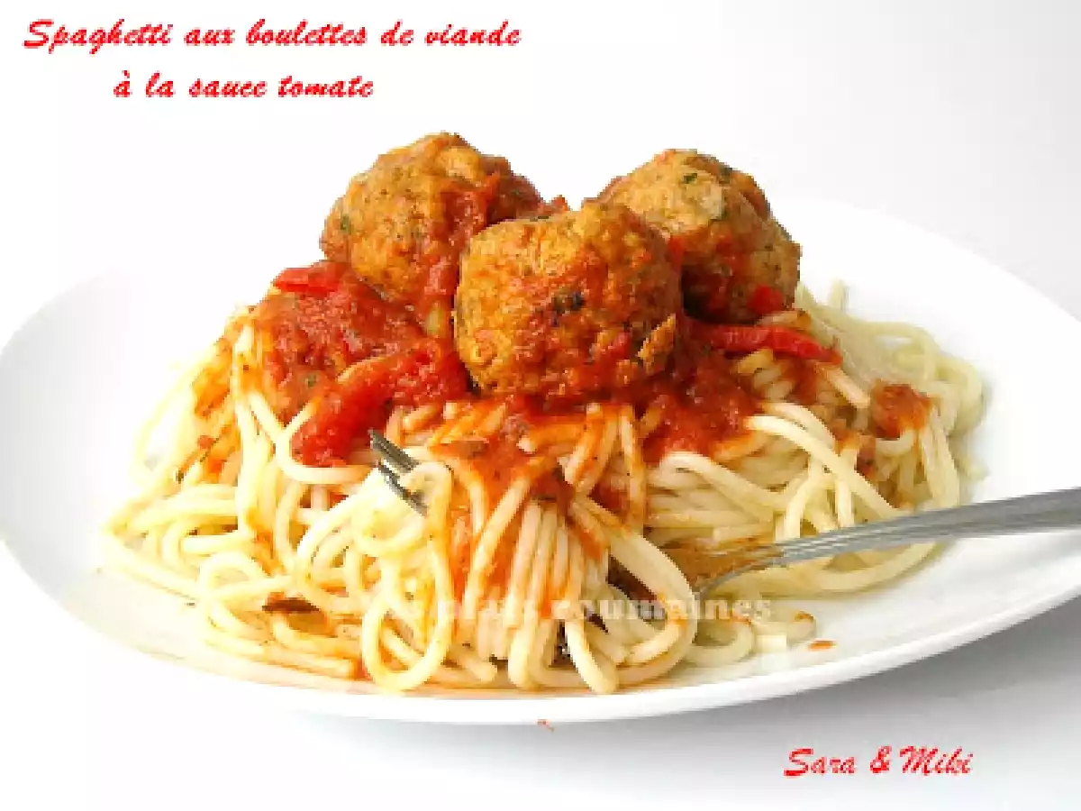Spaghetti aux boulettes de viande à la sauce tomate - photo 2
