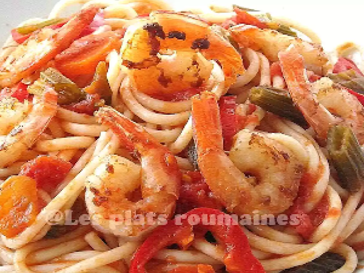 Spaghetti aux crevettes