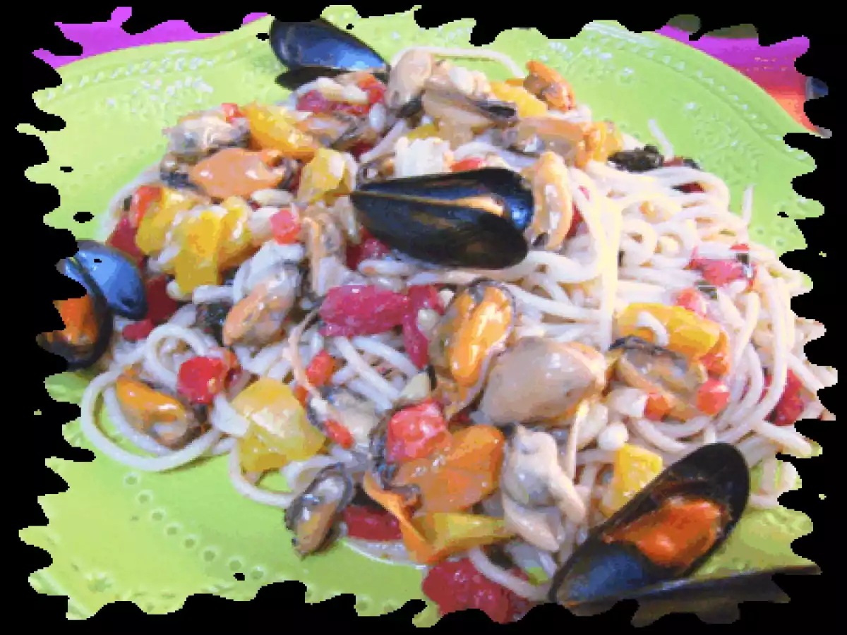 SPAGHETTI AUX MOULES ET AU BASILIC