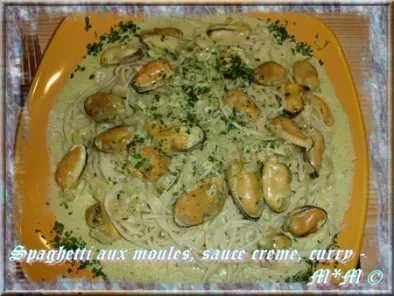 Spaghetti aux moules, sauce à la crème et curry - Recette Ptitchef