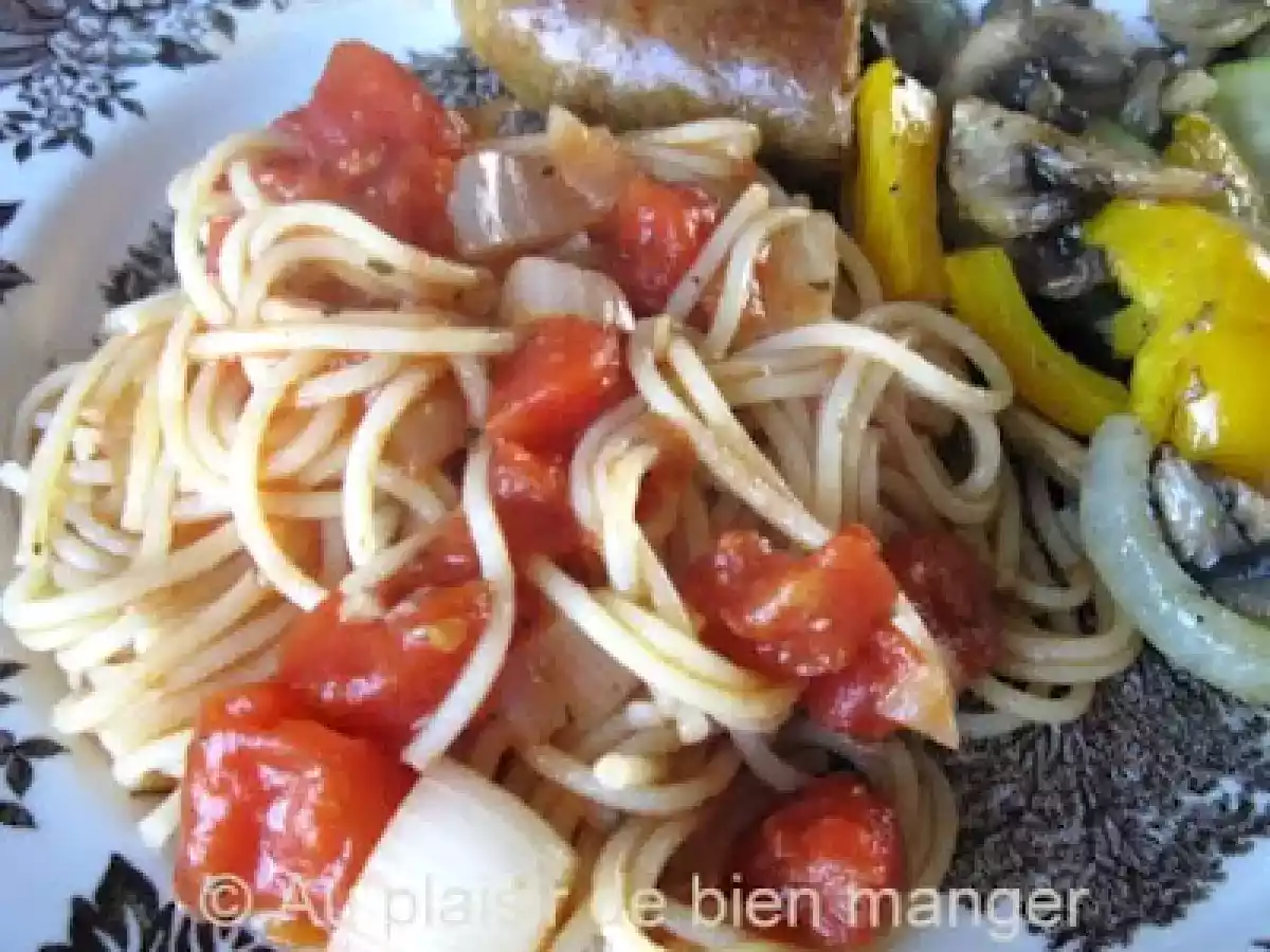 Spaghetti sauce tomate maison au vin blanc
