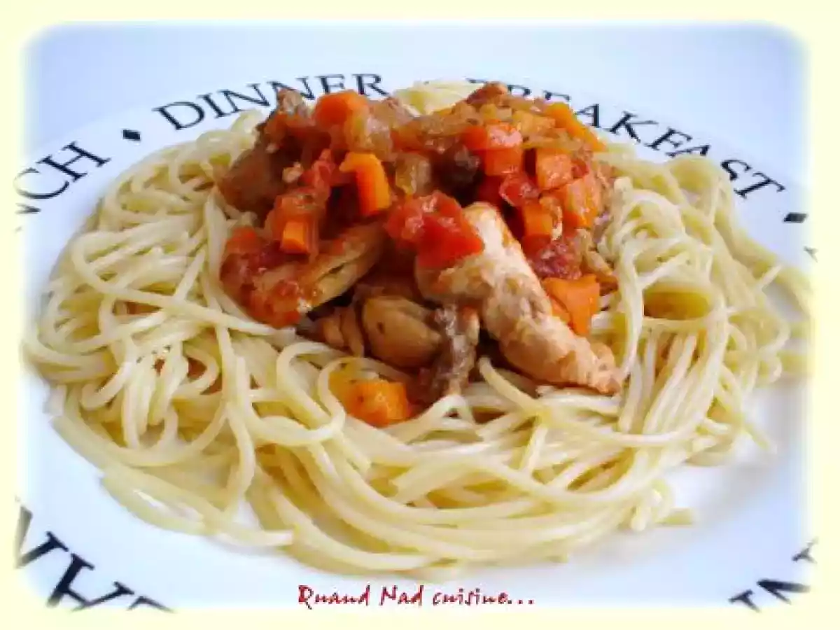 Spaghettis au ragoût de lapin, pour fêter mon retour dans la blogosphère!