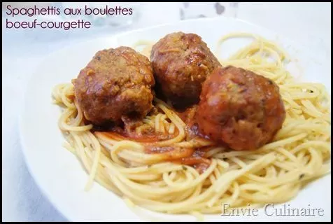 Spaghettis aux boulettes de boeuf-courgette - Recette Ptitchef