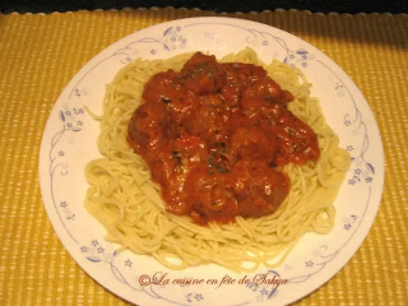 Spaghettis aux Boulettes de Viande et au Basilic - photo 2
