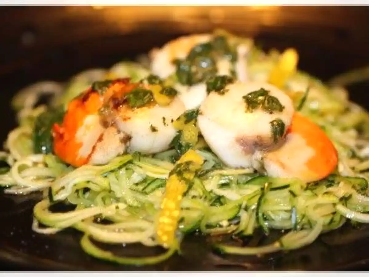 Spaghettis de courgette & Noix de St jacques