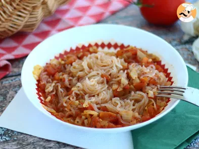 Spaghettis de konjac à la provençale - Recette Ptitchef