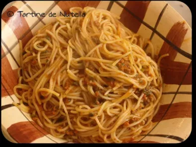 Spaghettis sauce épinard bolognaise