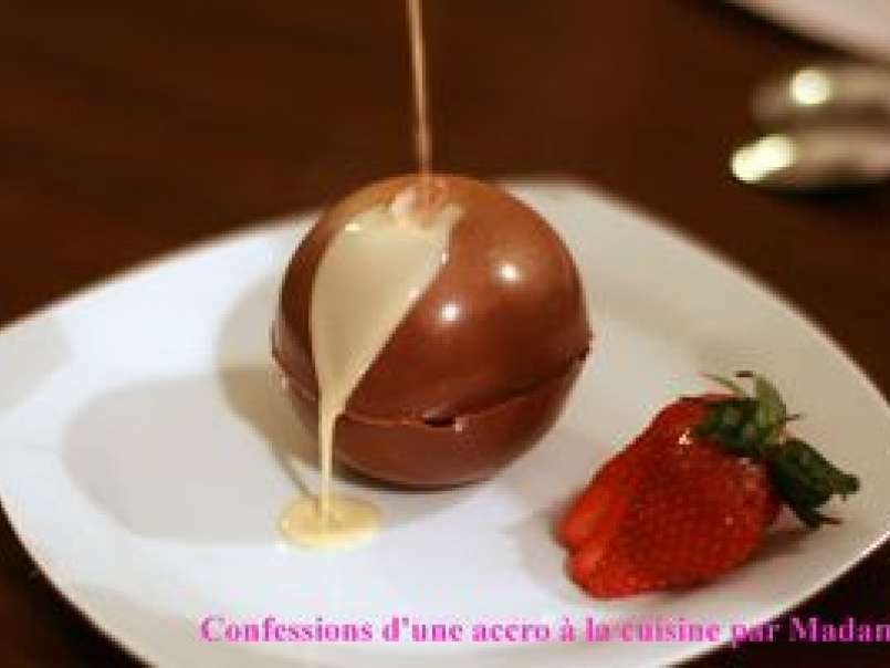 Sphère chocolat-caramel, ou le dessert surprise!, photo 2