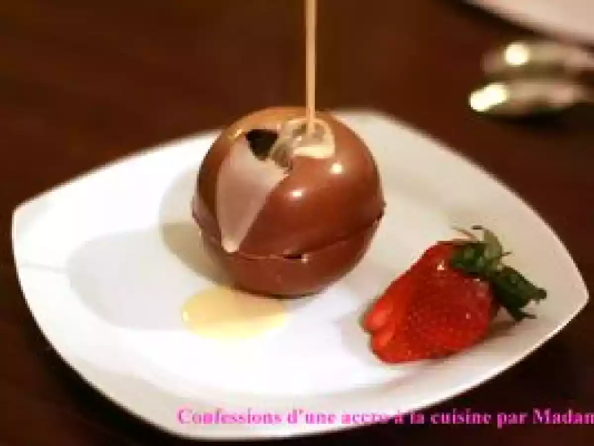 Sphère chocolat-caramel, ou le dessert surprise! - photo 3