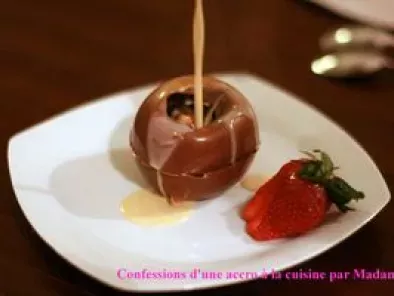 Sphère chocolat-caramel, ou le dessert surprise!, photo 4