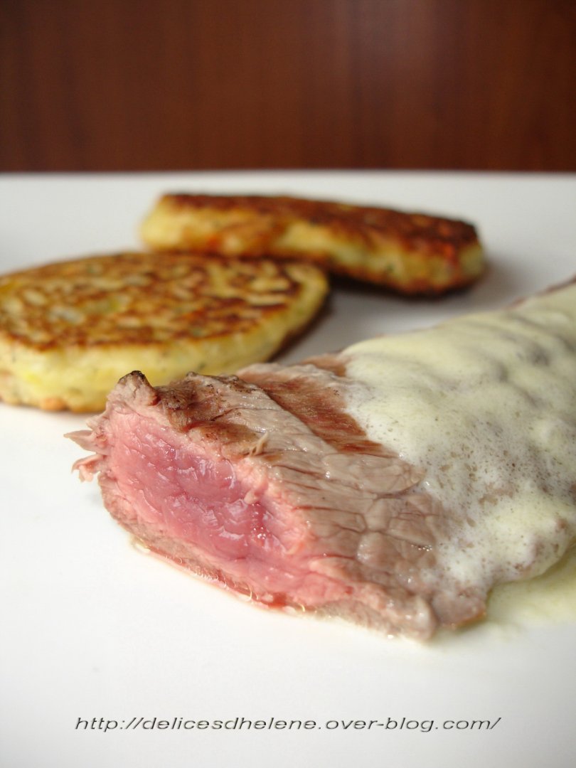 Steack de boeuf a la creme de parmesan Recette Ptitchef