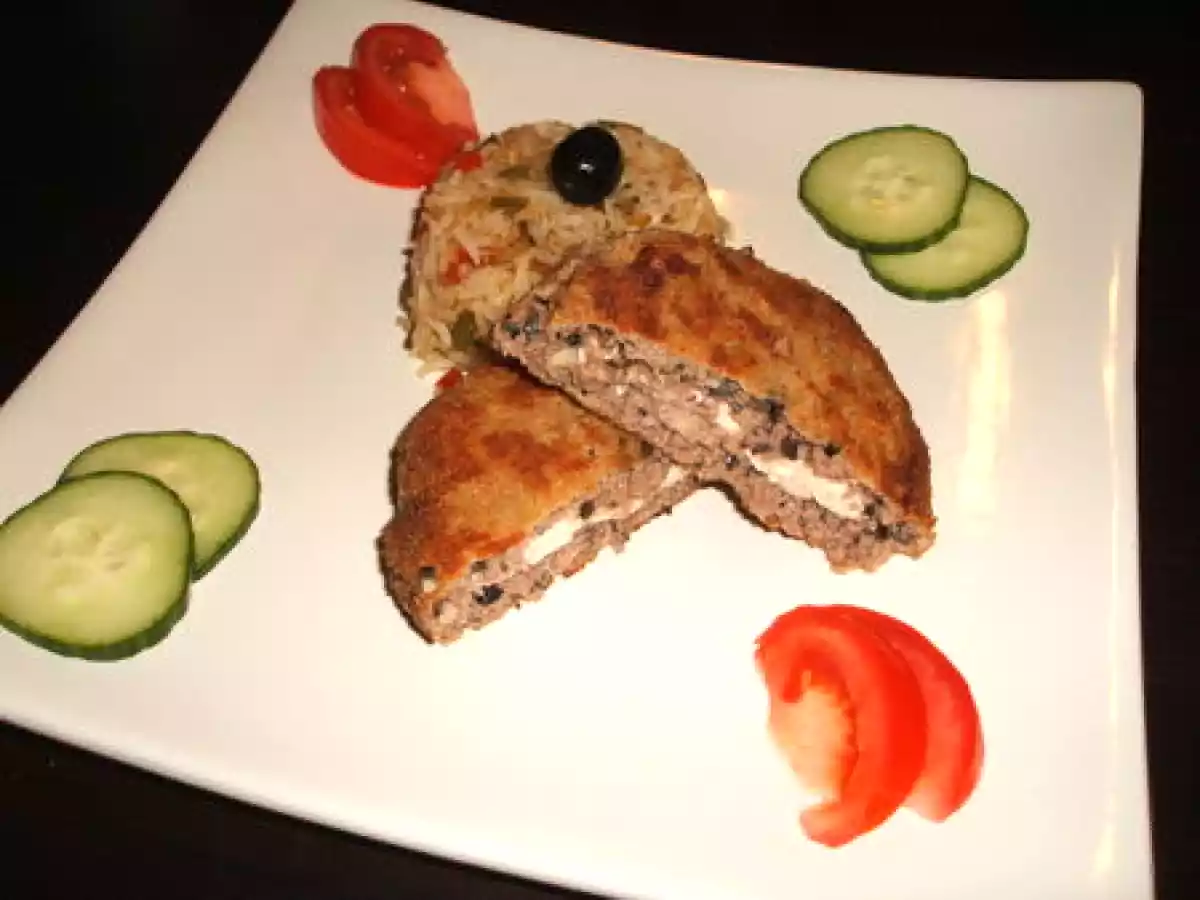 Steak à la grecque & riz aux poivrons