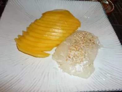 Sticky rice riz gluant à la mangue ou khao neow mamuang - Recette Ptitchef