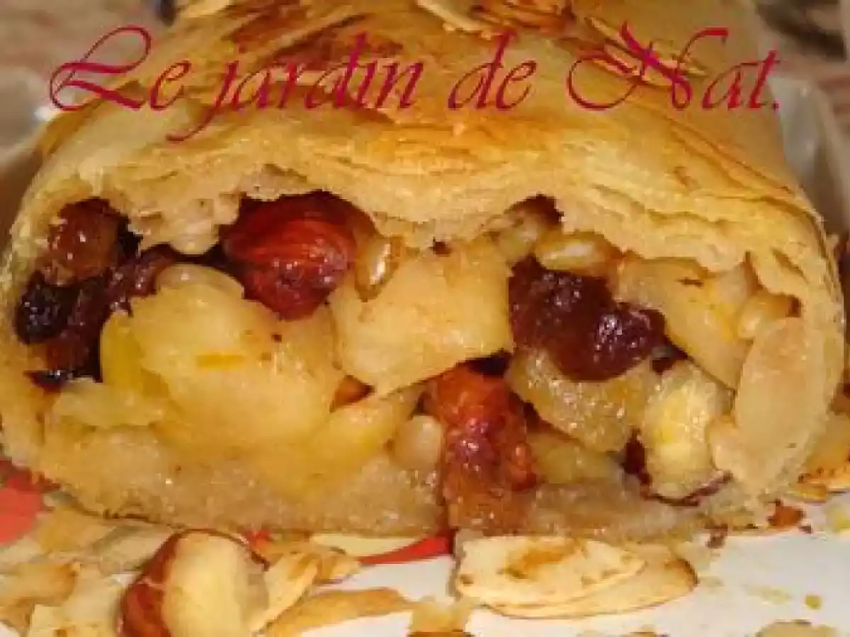Strudel croustillant pommes et raisins secs