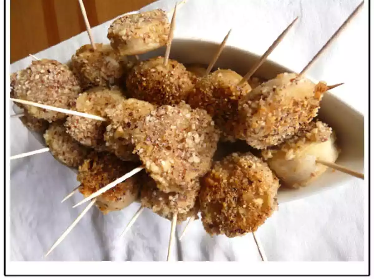 Sucettes de boudin blanc aux noisettes