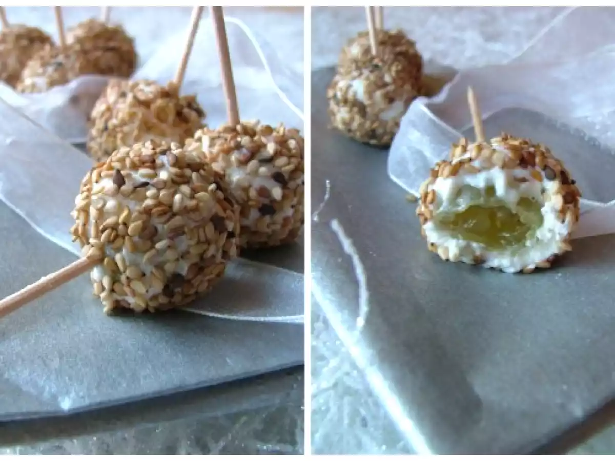 Sucettes de raisin blanc au chèvre frais & au sésame - photo 2