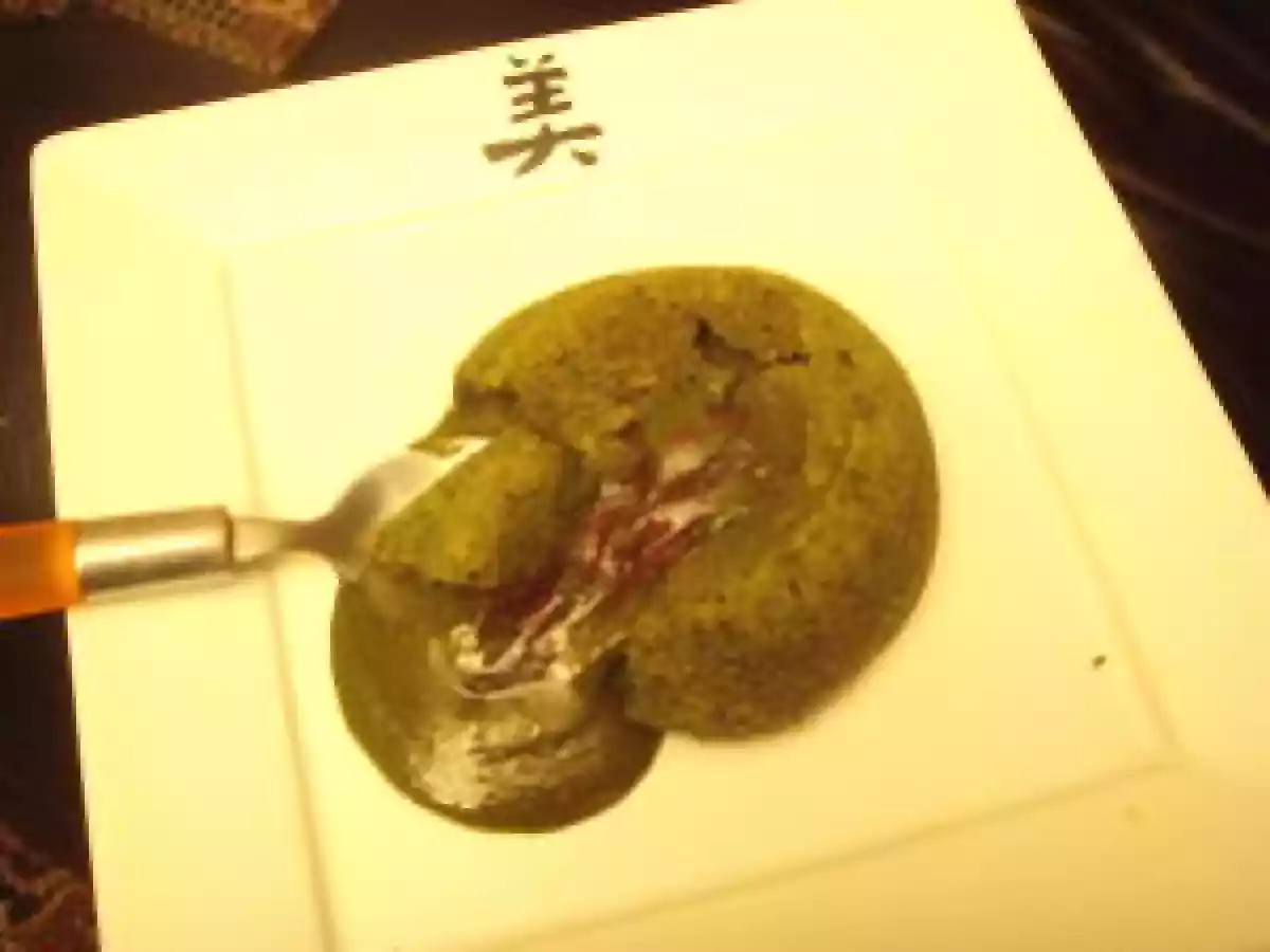 Suite de mon repas vert... le coulant matcha et chocolat (de laure Kié)