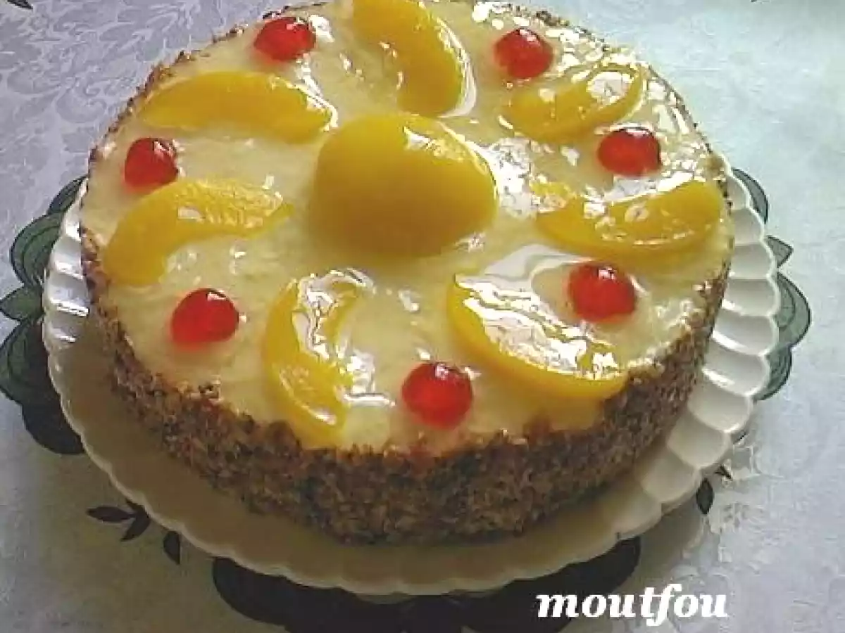 Superbe gâteau aux pêches, nougatine maison - photo 3