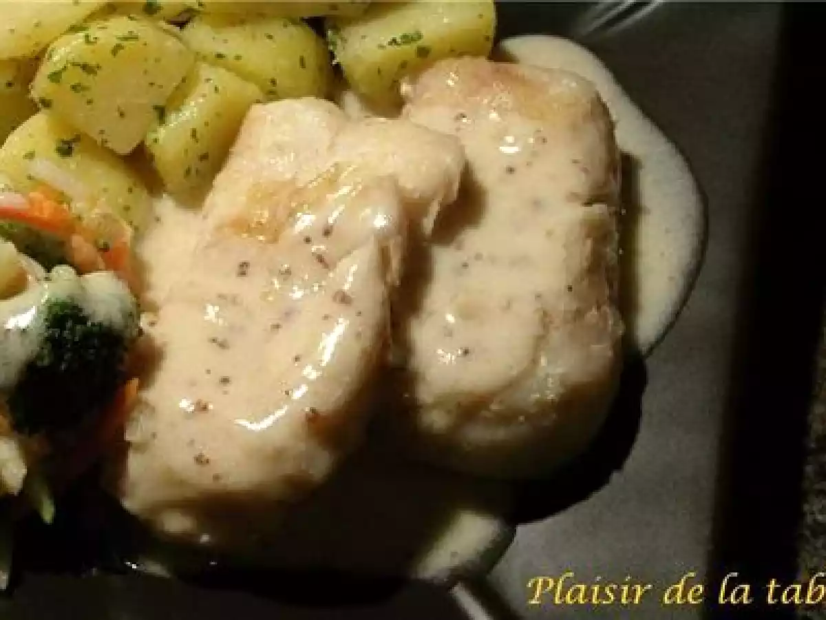 Suprême de cabillaud sauce moutarde au pain d'épices