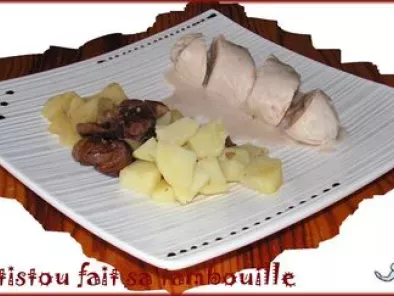 SUPREMES de volaille au foie gras marrons et pommes