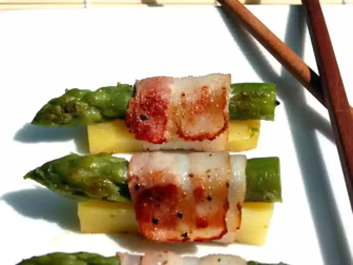 Sushis de pommes de terre aux asperges vertes