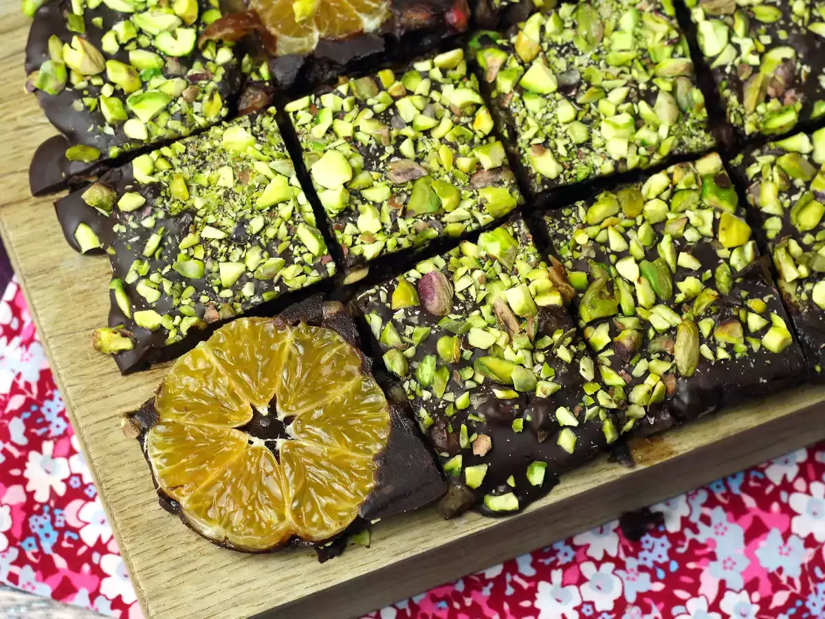 Tablette chocolat pistache et mandarine, la douceur parfaite pour l'hiver!