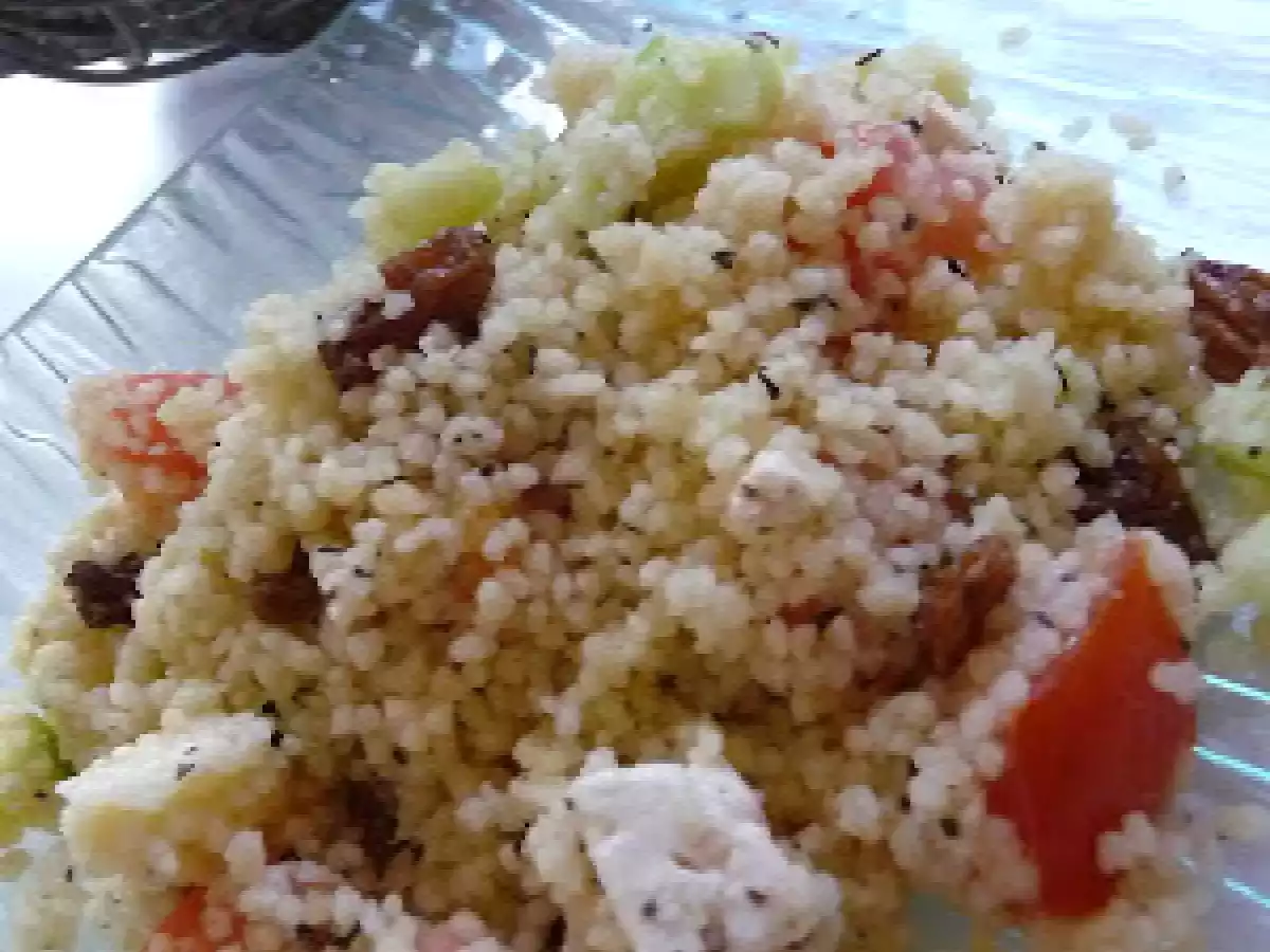 Taboulé à la fêta et aux raisins secs