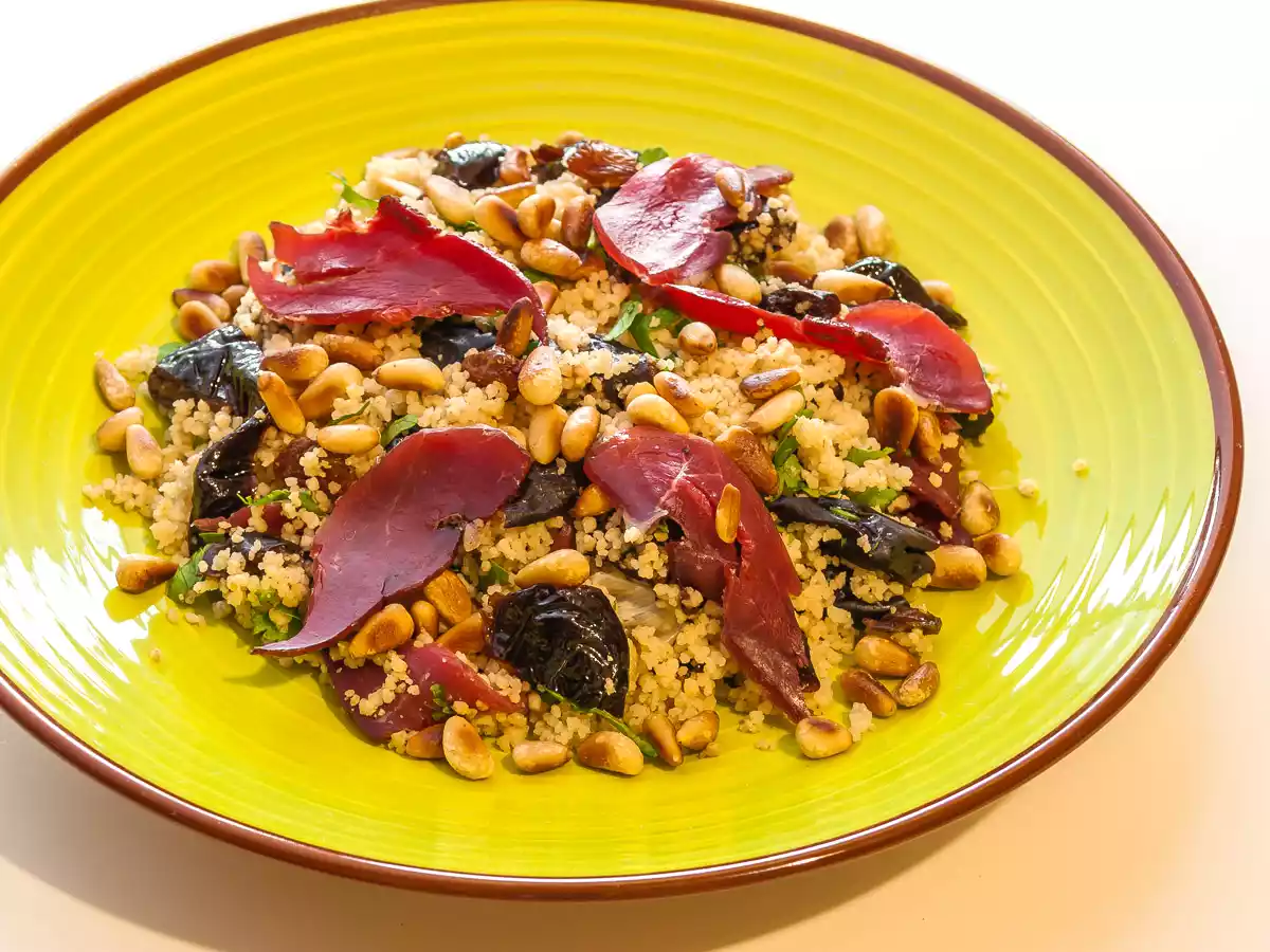 Taboulé au canard et fruits secs