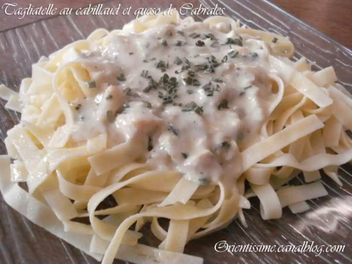 Tagliatelle au cabillaud et queso de Cabrales (Fromage espagnol)