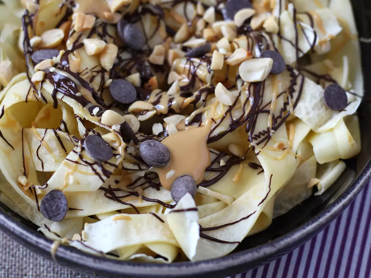Tagliatelle de crêpes au chocolat et à la cacahuète! - photo 2