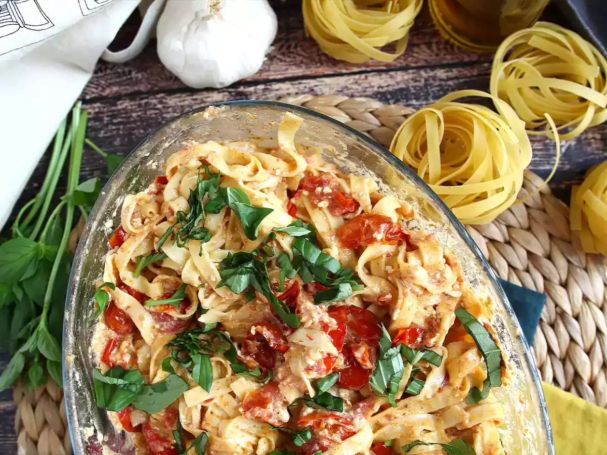 Tagliatelle feta tomates cerises - baked feta pasta - photo 7