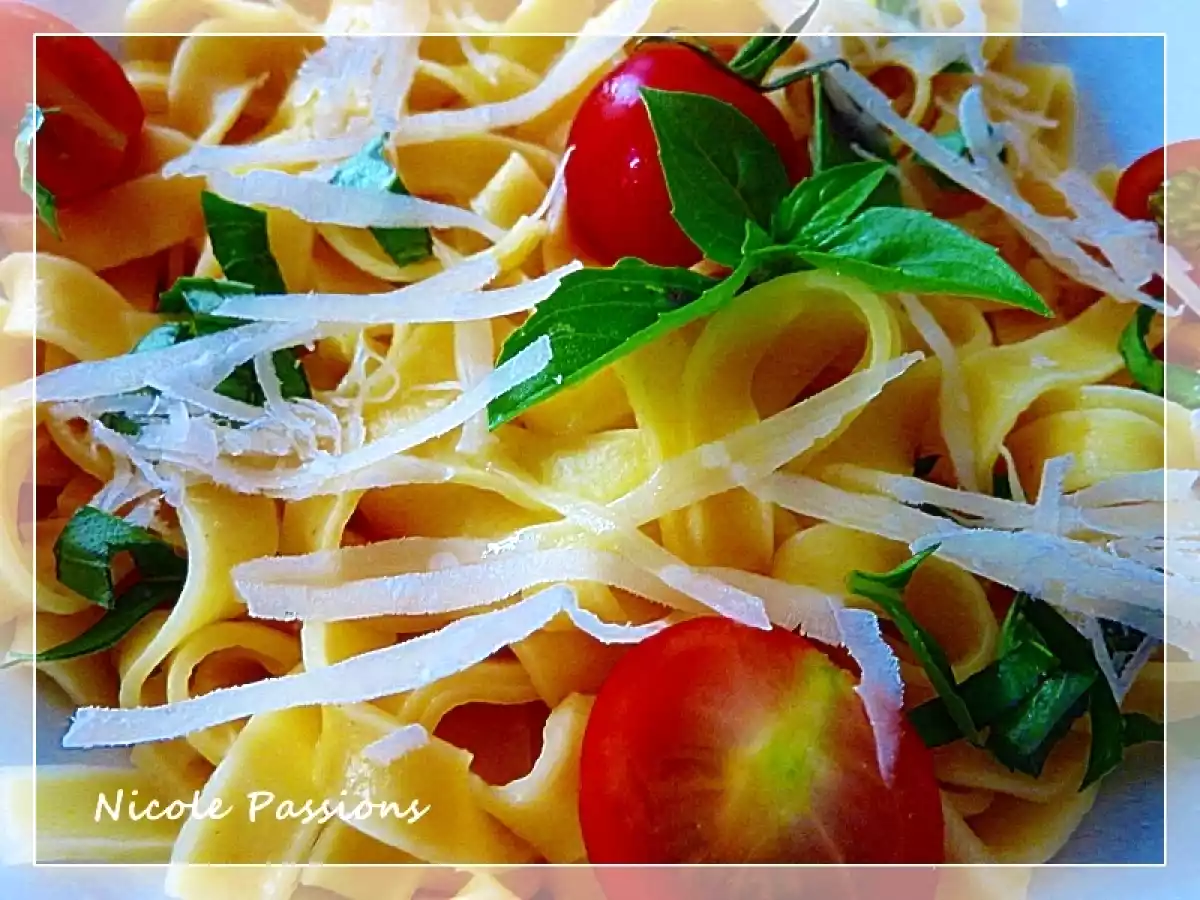 tagliatelles au safran, basilic et tomate cerise - photo 2