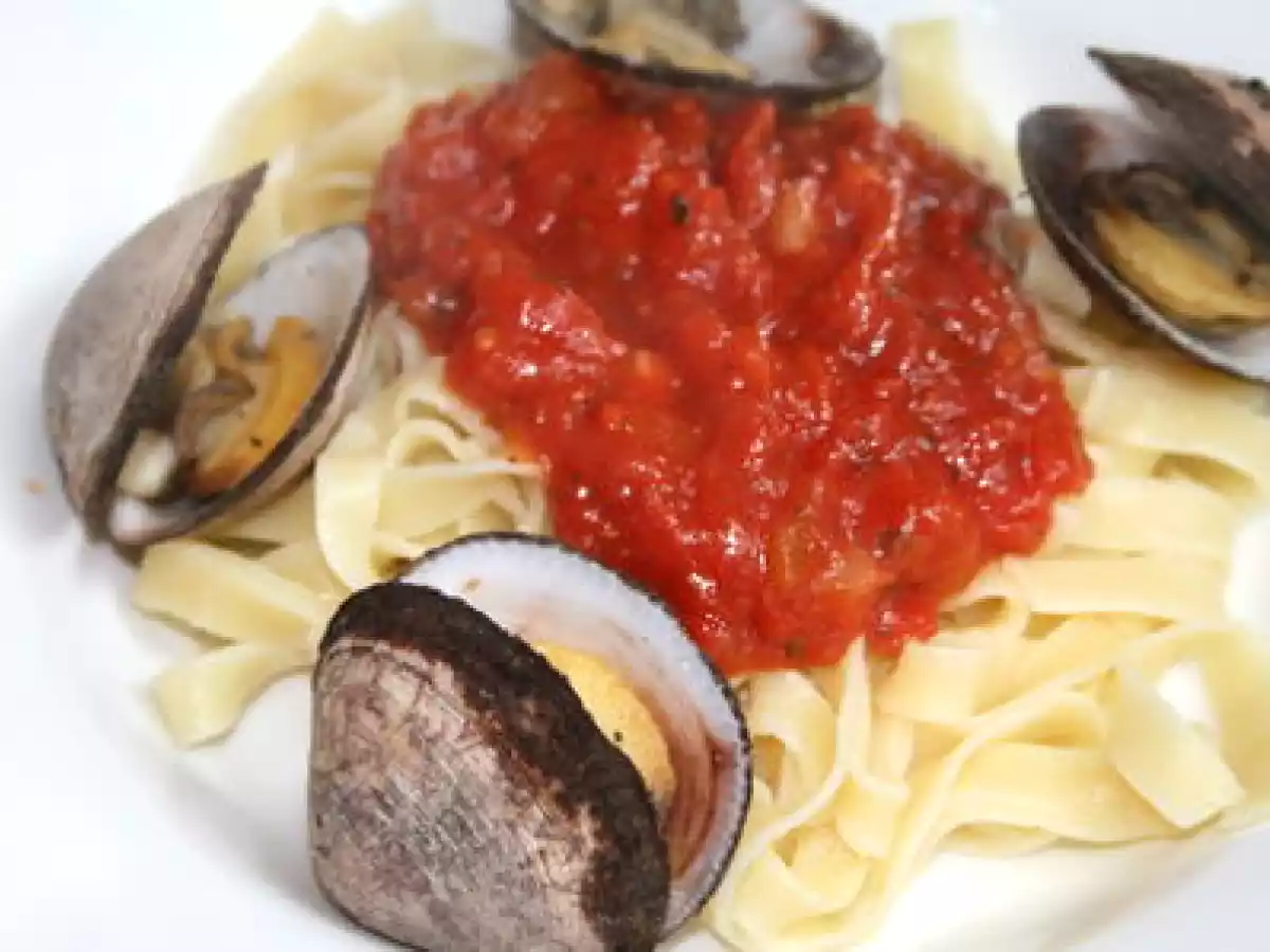 Tagliatelles aux amandes de mer