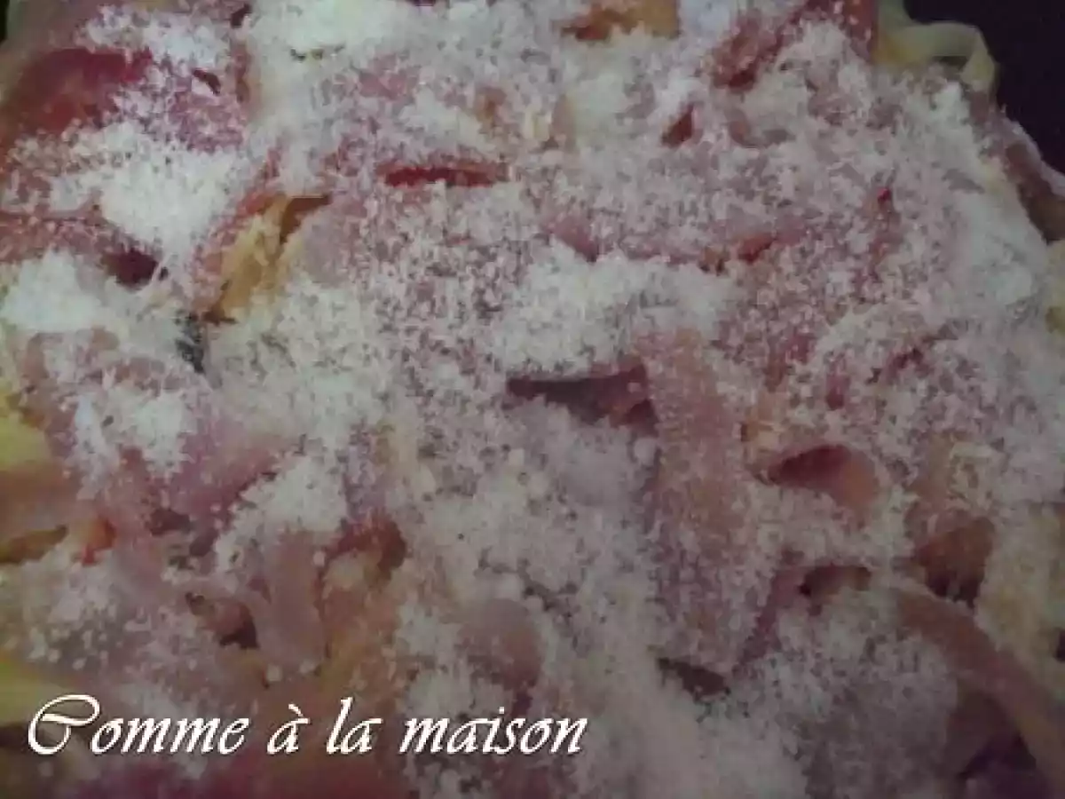 Tagliatelles courgettes, tomates, jambon