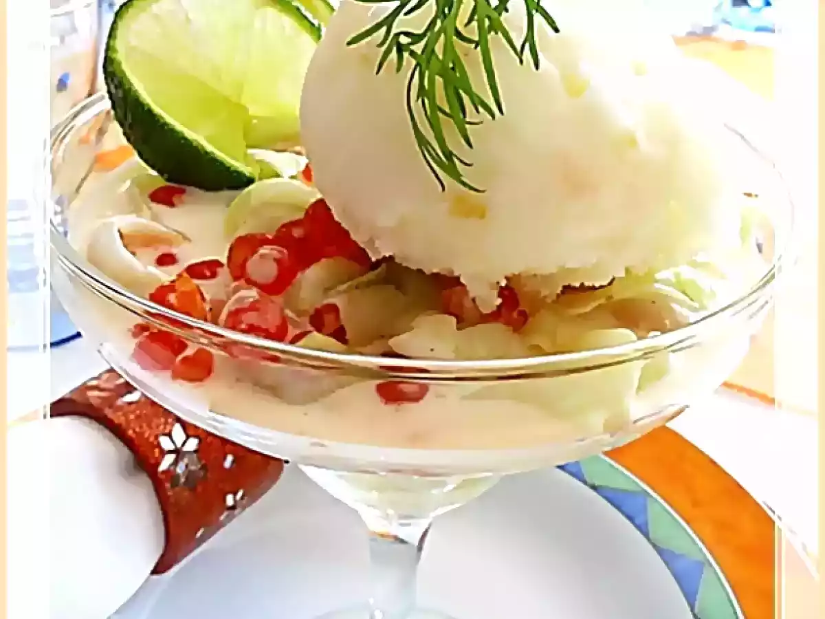 tagliatelles de concombre au saumon et son sorbet de citron - photo 3