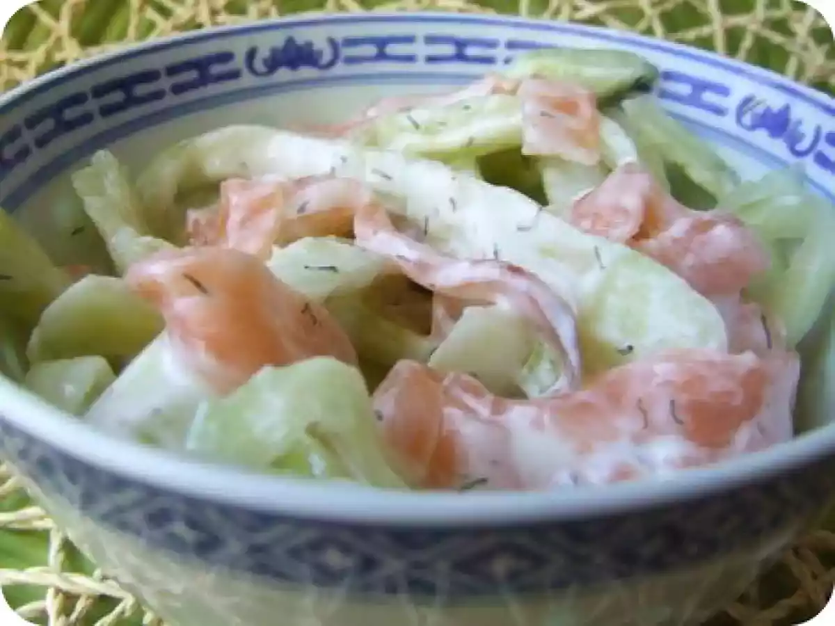 Tagliatelles de concombre et saumon fumé