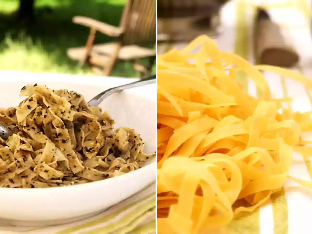 Tagliatelles fraîches au pesto de basilic pourpre - photo 2