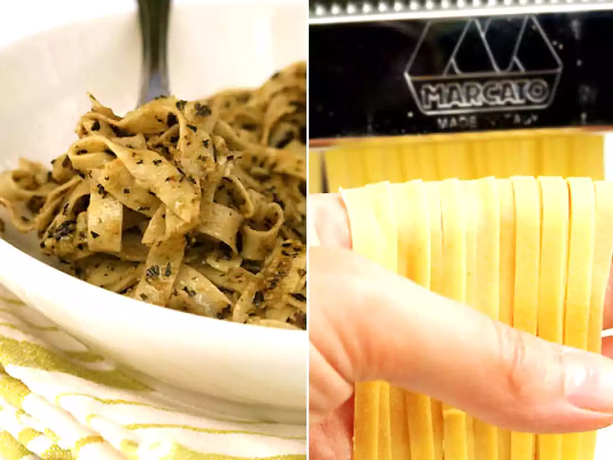 Tagliatelles fraîches au pesto de basilic pourpre - photo 3