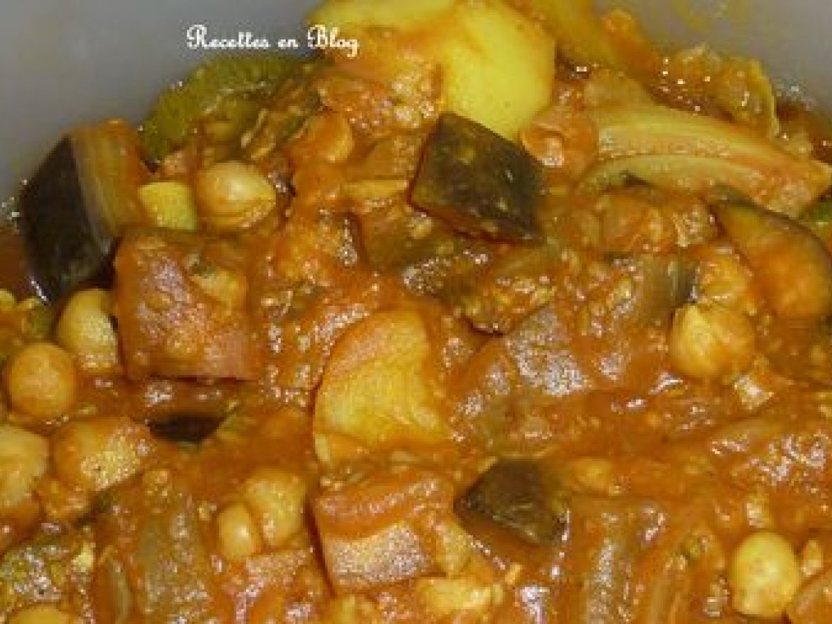 Tajine a l'aubergine et aux pois chiches Recette Ptitchef