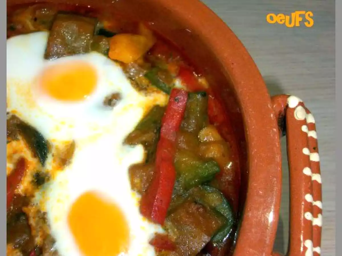 Tajine aux merguez, aubergines et oeufs