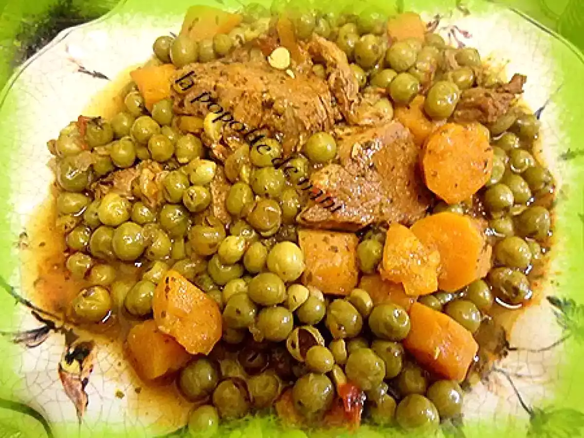 Tajine aux petits pois et carottes
