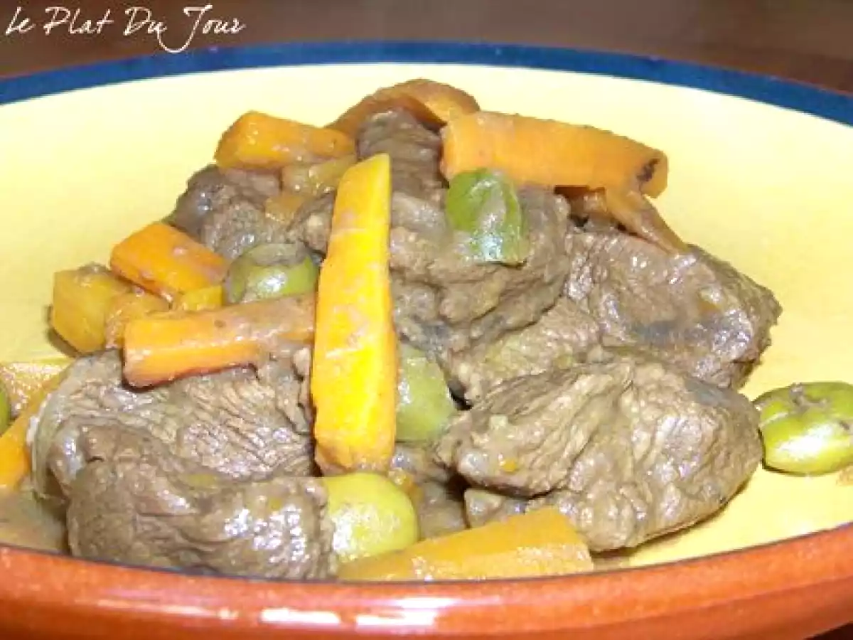 Tajine boeuf carottes aux olives