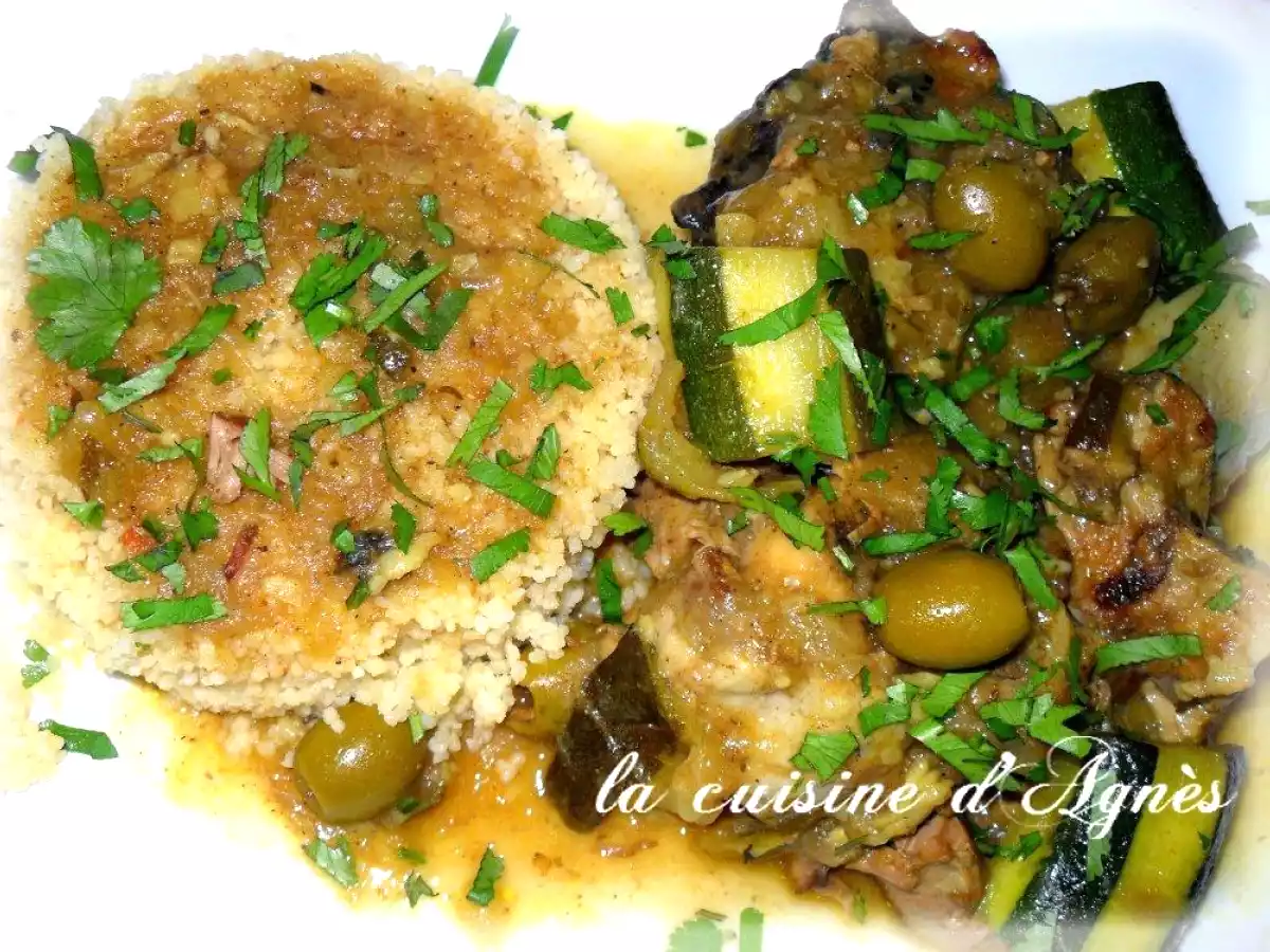 Tajine d'agneau aux citrons confits et aux olives vertes